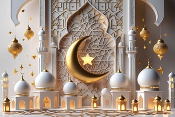 Ramadan kareem greeting card background. Islamic culture, arabic style. Ramadan mubarak.