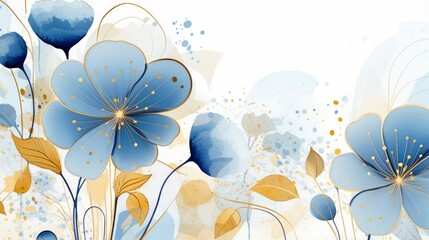 Hand drawn watercolor flowers
