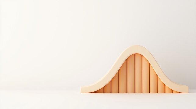Minimalist 3D Normal Distribution Curve in Warm Neutral Tones