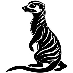 Meerkat Silhouette vector with white background