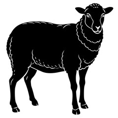 Sheep Silhouette vector with white background