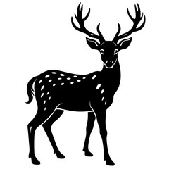 Deer Silhouette vector with white background