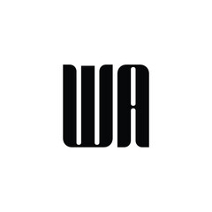 WA monogram logo design letter text name symbol monochrome logotype alphabet character simple logo