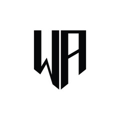 WA monogram logo design letter text name symbol monochrome logotype alphabet character simple logo