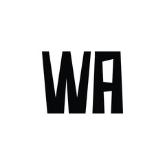 WA monogram logo design letter text name symbol monochrome logotype alphabet character simple logo