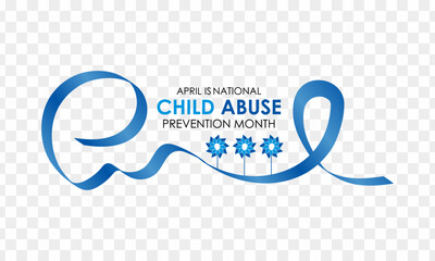 Vector graphic of National Child Abuse Prevention Month is April. An opportunity to inform, defend children, and promote their safety and development. Banner poster, flyer and background design.