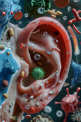 Fototapeta premium Visual Guide to Causes of Otitis Externa (Swimmer's Ear)