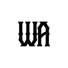 WA monogram logo design letter text name symbol monochrome logotype alphabet character simple logo