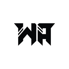 WA monogram logo design letter text name symbol monochrome logotype alphabet character simple logo