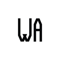 WA monogram logo design letter text name symbol monochrome logotype alphabet character simple logo