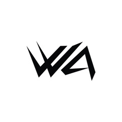 WA monogram logo design letter text name symbol monochrome logotype alphabet character simple logo