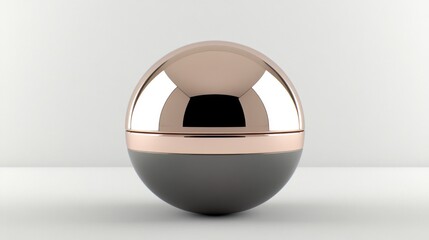 Rose gold and grey spherical cosmetic jar.