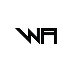 WA monogram logo design letter text name symbol monochrome logotype alphabet character simple logo