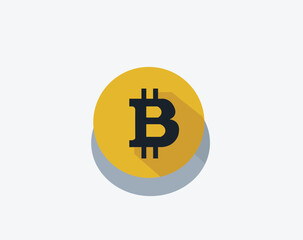 bitcoin sign vector yellow with white background