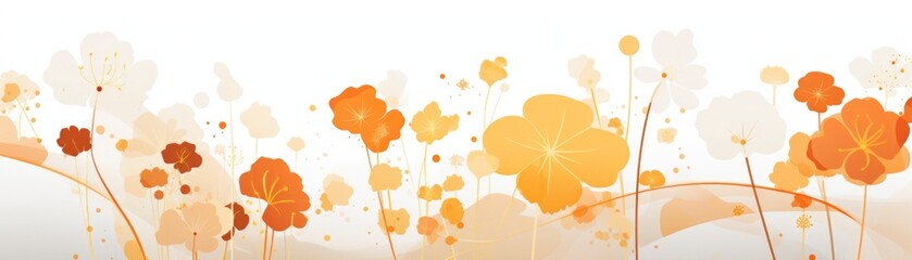 Hand drawn watercolor flowers