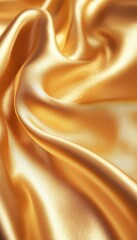 Fototapeta premium Elegant Satin Fabric Flowing in Luxurious Golden Tones and Texture
