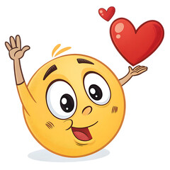 Obraz premium A sticker emoji with heart eyes