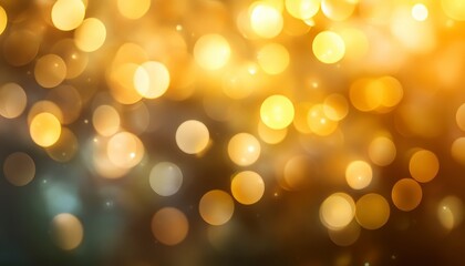 Soft Golden Bokeh Background for Celebratory Events and Decor