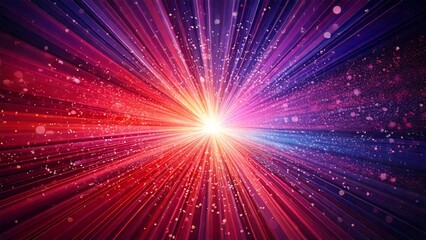 Fototapeta premium 魔法のようなキラキラ 宇宙風サンバースト 青紫 ピンク 赤 近未来の雰囲気 背景素材 16:9サイズ AI生成素材