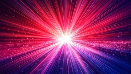 Obraz premium 魔法のようなキラキラ 宇宙風サンバースト 青紫 ピンク 赤 近未来の雰囲気 背景素材 16:9サイズ AI生成素材