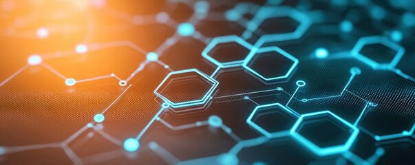 Obraz premium Abstract Technology Background with Hexagons and Lines