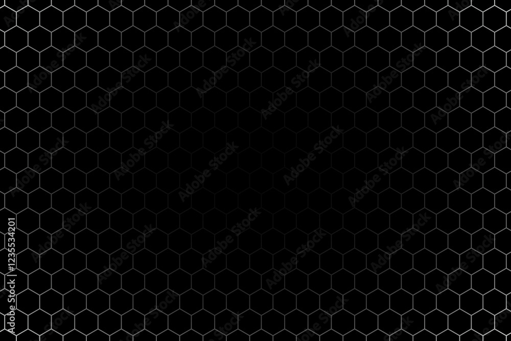 Poster abstract black and white background consisting of hexagons. halftone background. gradient illustrati