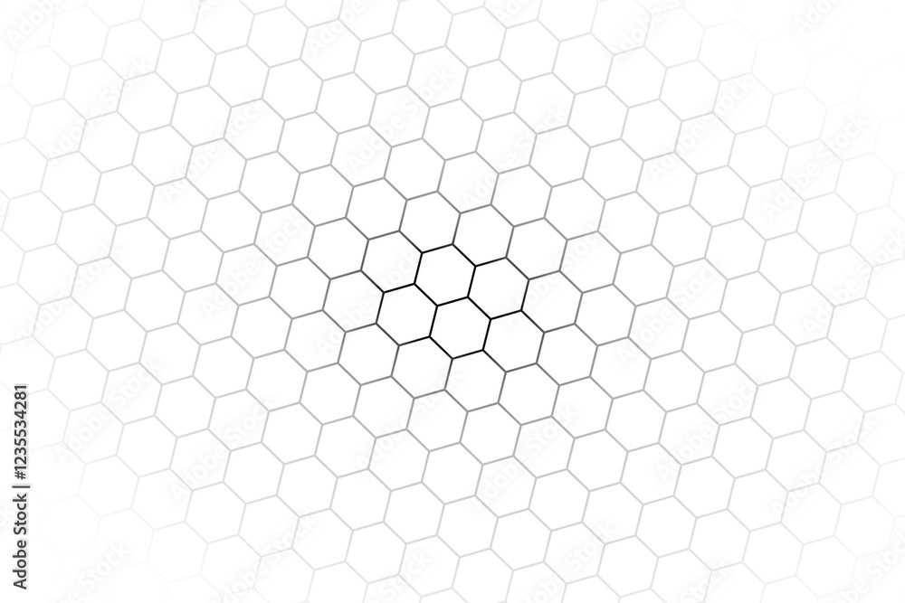 Poster abstract black and white background consisting of hexagons. halftone background. gradient illustrati