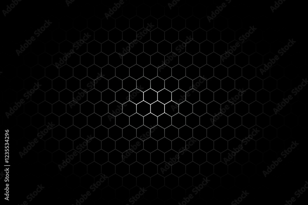 Poster abstract black and white background consisting of hexagons. halftone background. gradient illustrati
