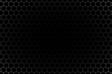 Abstract black and white background consisting of hexagons. Halftone background. Gradient illustration. Soccer,football concept wallpaper.
