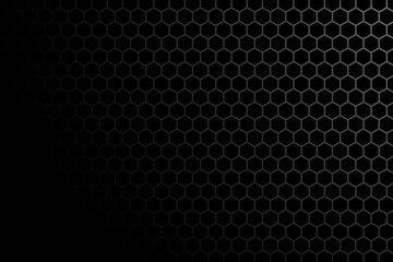 Abstract black and white background consisting of hexagons. Halftone background. Gradient illustration. Soccer,football concept wallpaper.