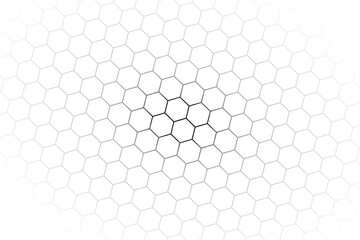 Abstract black and white background consisting of hexagons. Halftone background. Gradient illustration. Soccer,football concept wallpaper.