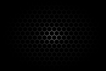 Abstract black and white background consisting of hexagons. Halftone background. Gradient illustration. Soccer,football concept wallpaper.
