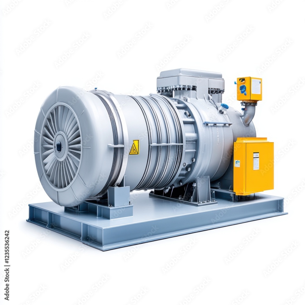 Poster high-performance industrial blower motor system in modern design for efficient air and gas handling 