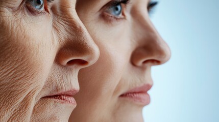 Obraz premium The Stages of Aging A Close-Up Profile of Three Generations