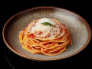 Classic Italian Spaghetti with Marinara Sauce and Parmesan Cheese