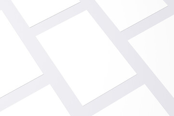 A4 White Paper Blank Mockup（A4白用紙複数枚モックアップ ｜ グレー背景）	