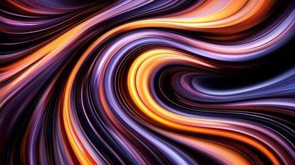 Obraz premium Abstract Colorful Waves with Swirls of Orange and Purple Hues