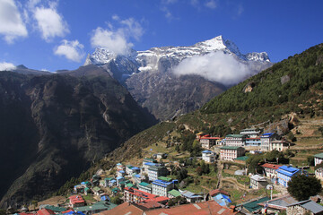 Fototapeta premium Namche Bazar, village in Khumbu, Nepal.