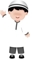 Cute boy raised hand illustration 
