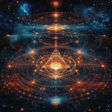 3 Law of Divine Oneness - Design a celestial network of shimmering threads intertwining across the cosmos