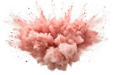 Colored powder explosion on white background. 
