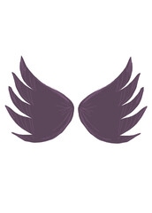 A purple wing icon symbolizing business growth, representing innovation, progress, and expansion in a sleek, minimalist design with a transparent background.