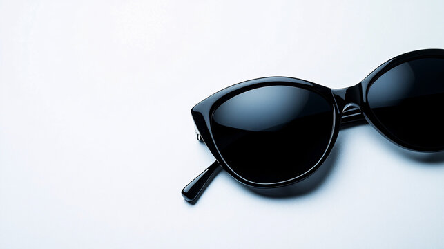 black sunglasses isolated on white background  minimalist fashion accessory