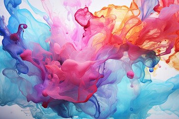 Abstract iridescent watercolor splash