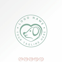 Logo design graphic concept creative premium vector stock image graphic unique love dog head face animal pet puppy doggy canine paw cat rabbit cartoon