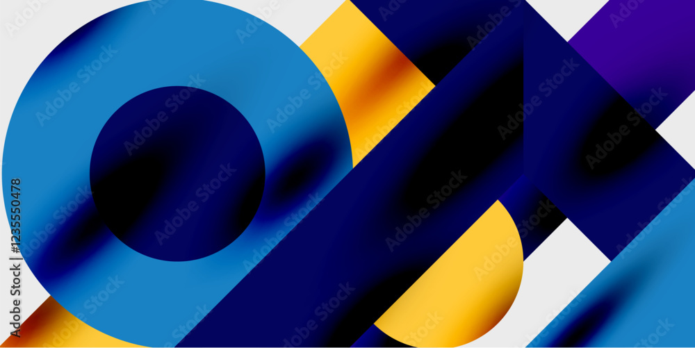 Poster vibrant abstract background circles with smooth gradients, creating a dynamic and modern design. ide