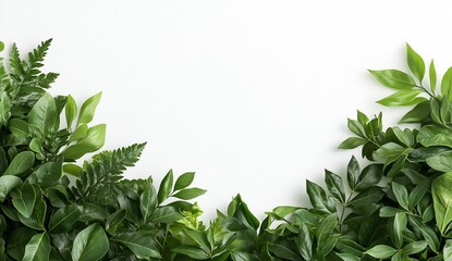 Lush green leaves arrangement studio botanical photography minimalist design close-up nature's beauty