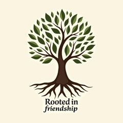 Obraz premium Tranquil Tree Companions: Embracing the Roots of Friendship