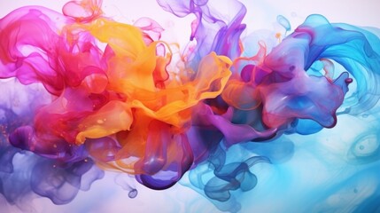 Abstract iridescent watercolor splash