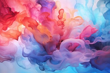 Fototapeta premium Abstract iridescent watercolor splash
